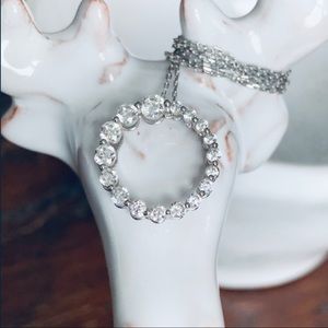 Suzy Levian Journey Circle CZ Necklace 925SS-NWOT